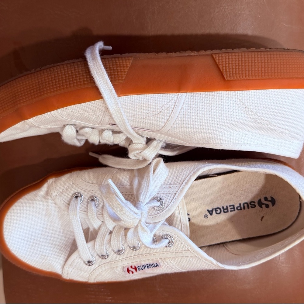Superga COTU Classic Canvas Sneakers  Sz EU 40/ US 9 White EUC
